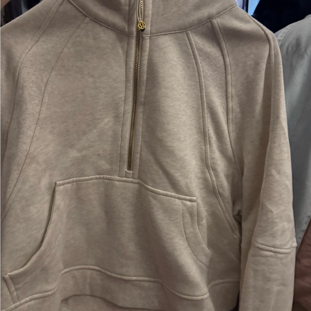 lululemon athletica Beige Zip-Up Sweater